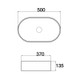 520x370x135mm Matte White Above Counter Basin