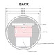 600mm Carysil Round 3 Color Lighting Backlit LED Mirror Touch Sensor Switch Defogger Pad Wall Mounted