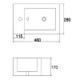 460x280x170mm Gloss White Wall Hung Basin