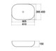605x400x145mm Matte White Above Counter Basin