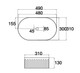 490x310x130mm Matte White Above Counter Basin