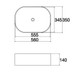 560x350x140mm Gloss White Above Counter Basin
