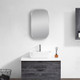 450x750mm Matte Brushed Nickel Framed Mirror