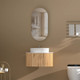 450*900*150mm Carysil Noble Original Walnut Melamine Plywood Oval Shaving Cabinet(Single Door)