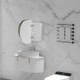 900*600*150mm Carysil Mystic Matte White Melamine Plywood Oval Shaving Cabinet(Double Doors)