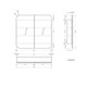 900*800*150mm Carysil Grand Matte White Melamine Plywood Shaving Cabinet(Double Doors)