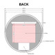 900mm Carysil Round 3 Color Lighting Backlit LED Mirror Touch Sensor Switch Defogger Pad
