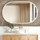750*1200mm LED Oval Gold Metal Frame Mirror – Install Horizontal Or Vertical