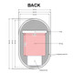 600*900mm Carysil Oval 3 Color Lighting Black Framed Backlit LED Mirror Touch Sensor Switch Defogger Pad