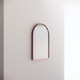 600*900mm Brushed Copper Framed Arch Plain Mirror
