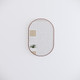 900x600mm Brushed Copper Framed Oval Plain Mirror