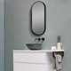 500x1000mm Matte Black Framed Mirror