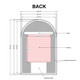 600*900mm Carysil Arch 3 Color Lighting Gold Framed LED Mirror Touch Sensor Switch Defogger Pad