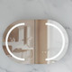 900*600*150mm Carysil Mystic Matte White Melamine Plywood Oval LED Shaving Cabinet(Double Doors)