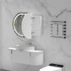 1200*750*150mm Carysil Mystic Matte White Melamine Plywood Oval LED Shaving Cabinet(Three Doors)