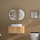900*600*150mm Carysil Mystic Origianl Walnut Melamine Plywood Oval LED Shaving Cabinet(Double Doors)