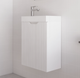 Vienna 450mm Matte White Wall Hung One Door Mini Vanity with Polymarble Top
