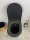ZARA99-MB 580*360*430mm Matte Black Rimless Flushing Wall Faced Floor Pan