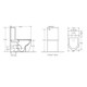 HANI-MB 665*380*845mm Matte Black Rimless Flushing Back to Wall Two-piece Toilet Suite