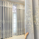 Luxury Modern Floral Embroidered Blackout Curtains