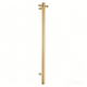 Round Vertical Brushed Brass Electric Heated Towel Rack Single Bar