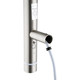 Round Vertical Brushed Nickel Electric Heated Towel Rack Single Bar(with Timer)