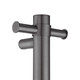 Round Vertical Brushed Gun Metal Grey Electric Heated Towel Rack Single Bar(with Timer)