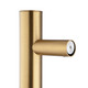 Round Vertical Brushed Brass Electric Heated Towel Rack Single Bar(with Timer)
