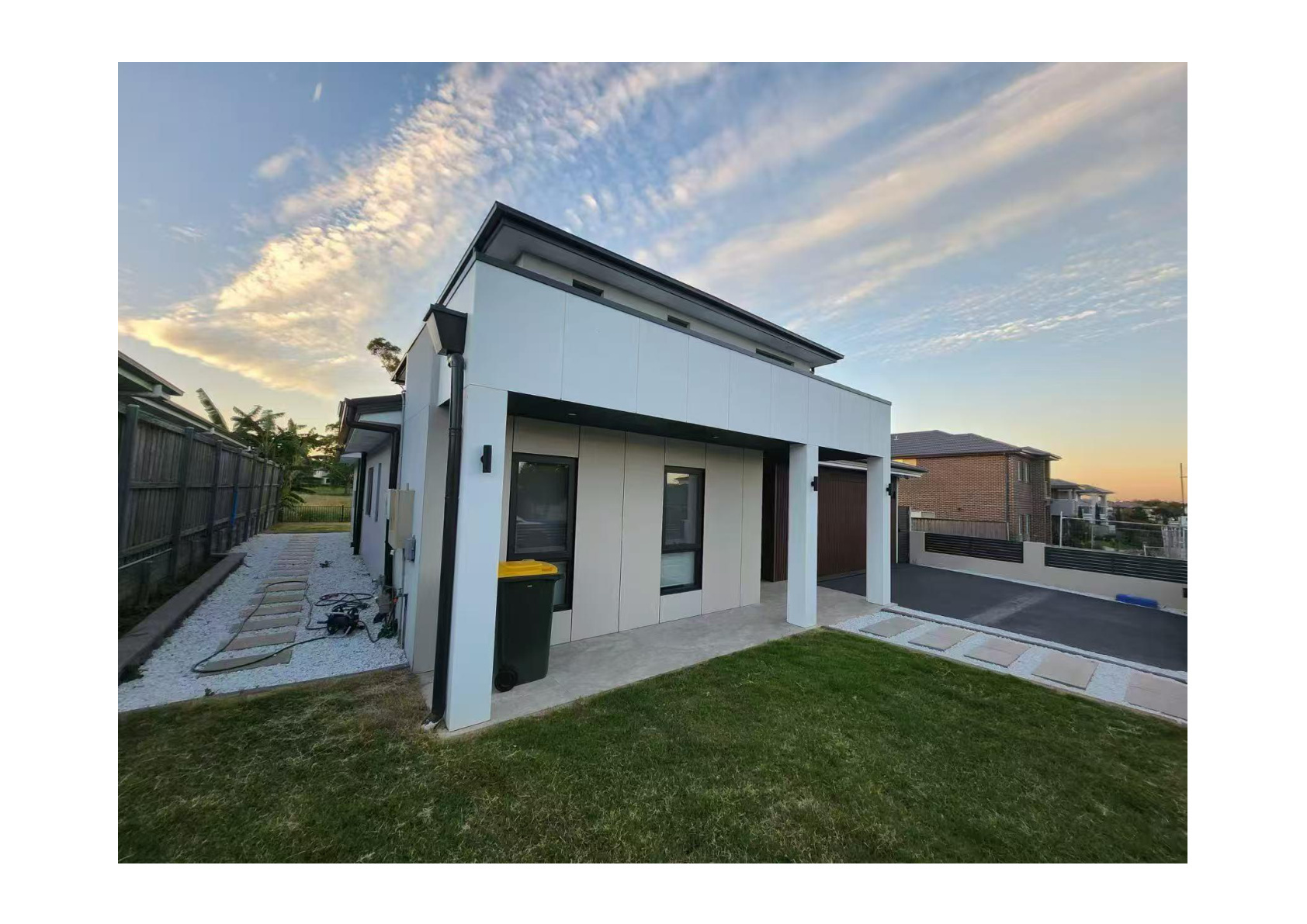 Completed custom home exterior