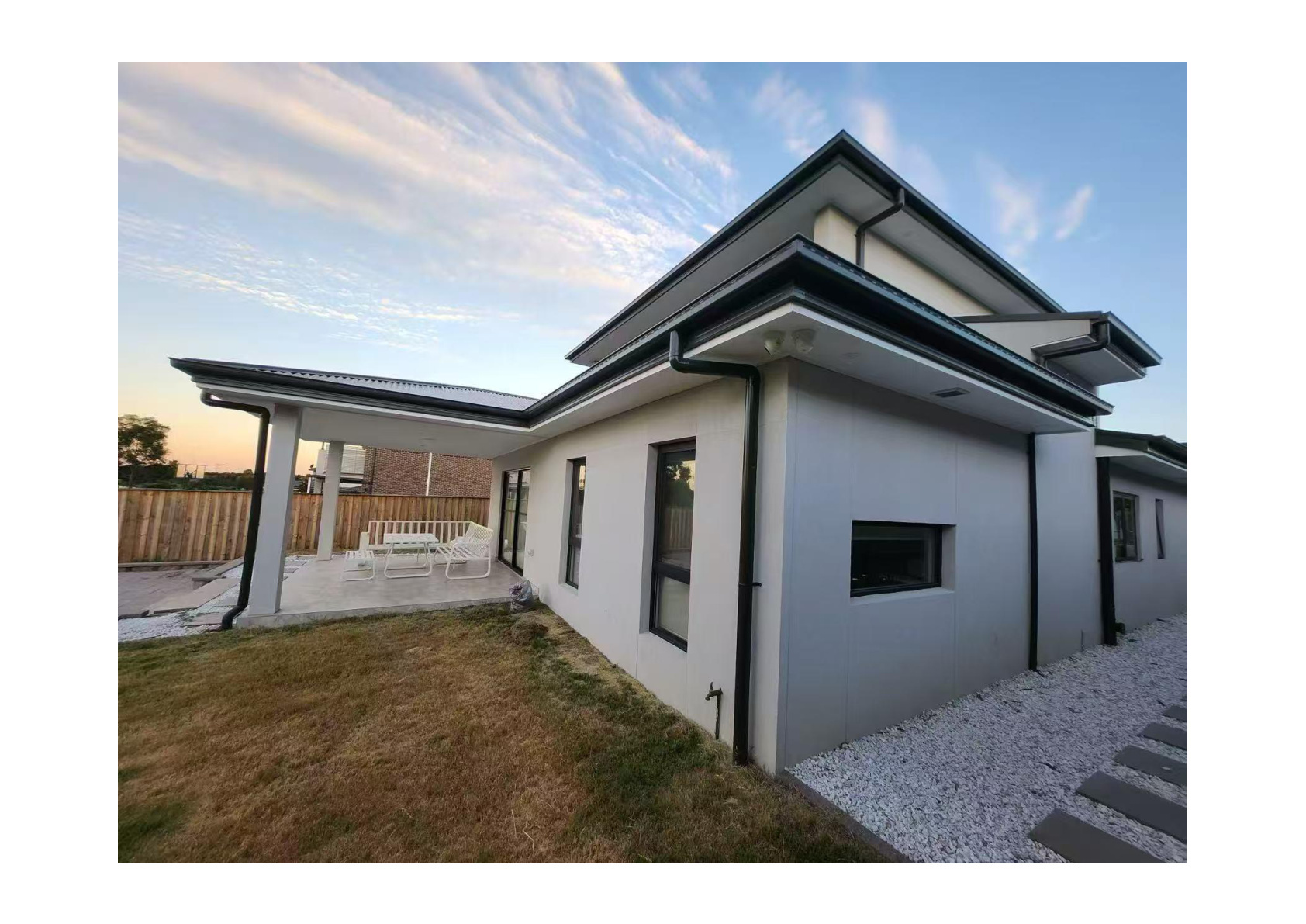 Completed house exterior