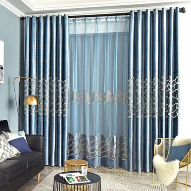 Luxury Nordic Style Embroidered Blackout Curtains