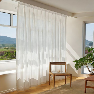 Modern Vertical Textured Sheer Curtains