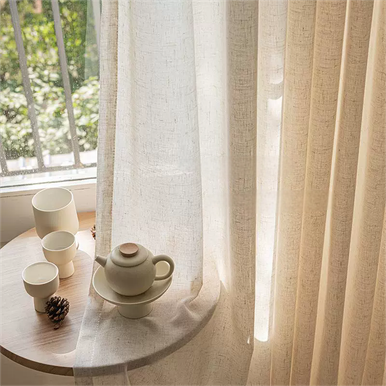 Modern Solid Colour Wave Pleated Sheer Curtains