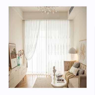 Luxury European Style Embroidered Sheer Curtains