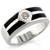14034 - Rhodium Brass Ring with AAA Grade CZ  in Clear