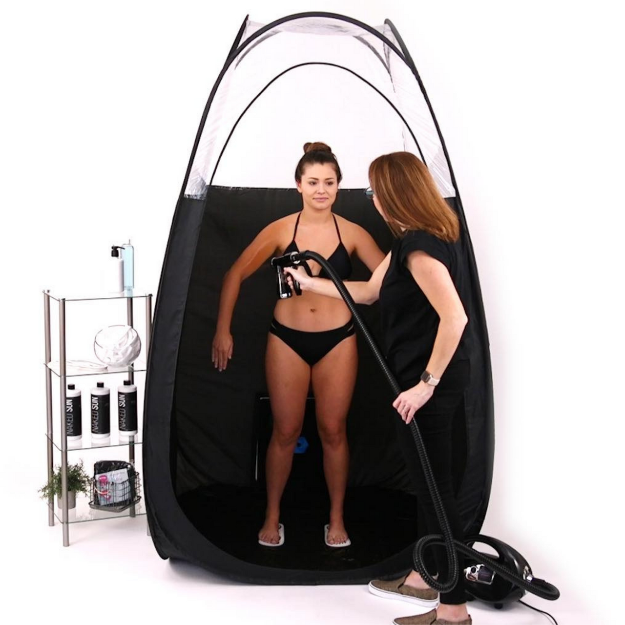 Large Black Spray Tanning Tent