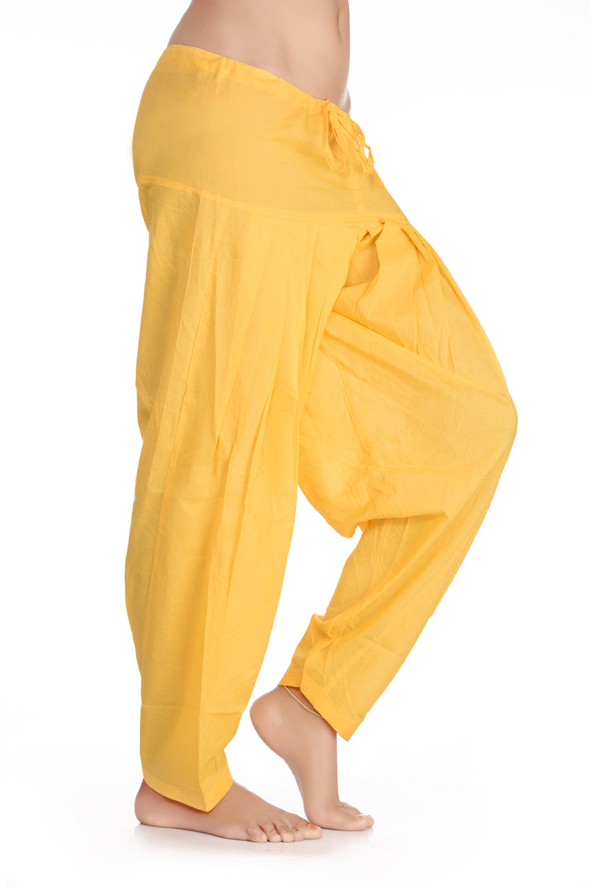 In-Sattva Women's Indian Rich Colored Harem Pants Yellow - In-Sattva