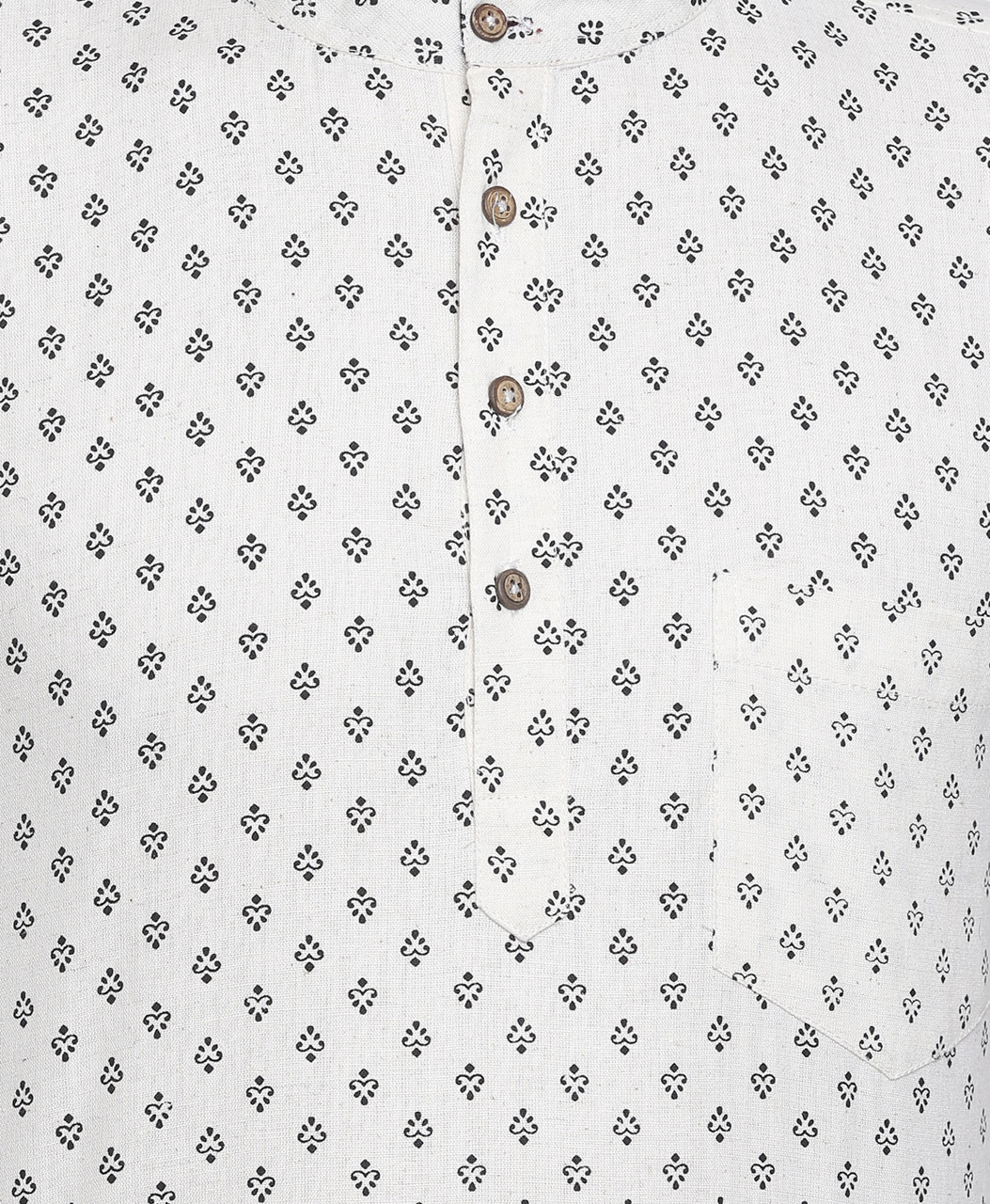 Men's Shirt-Length Block Printed Kurta Tunic | In-Sattva