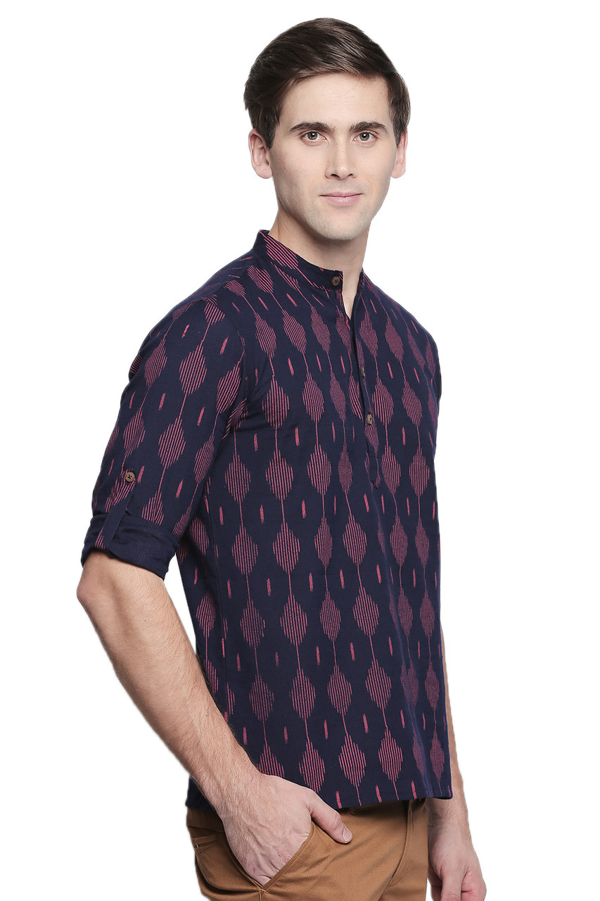 Men's Kurta Tunic Handmade with Ikkat Print InSattva