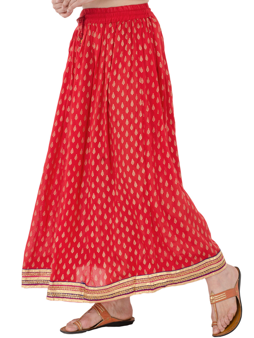 maxi skirt red