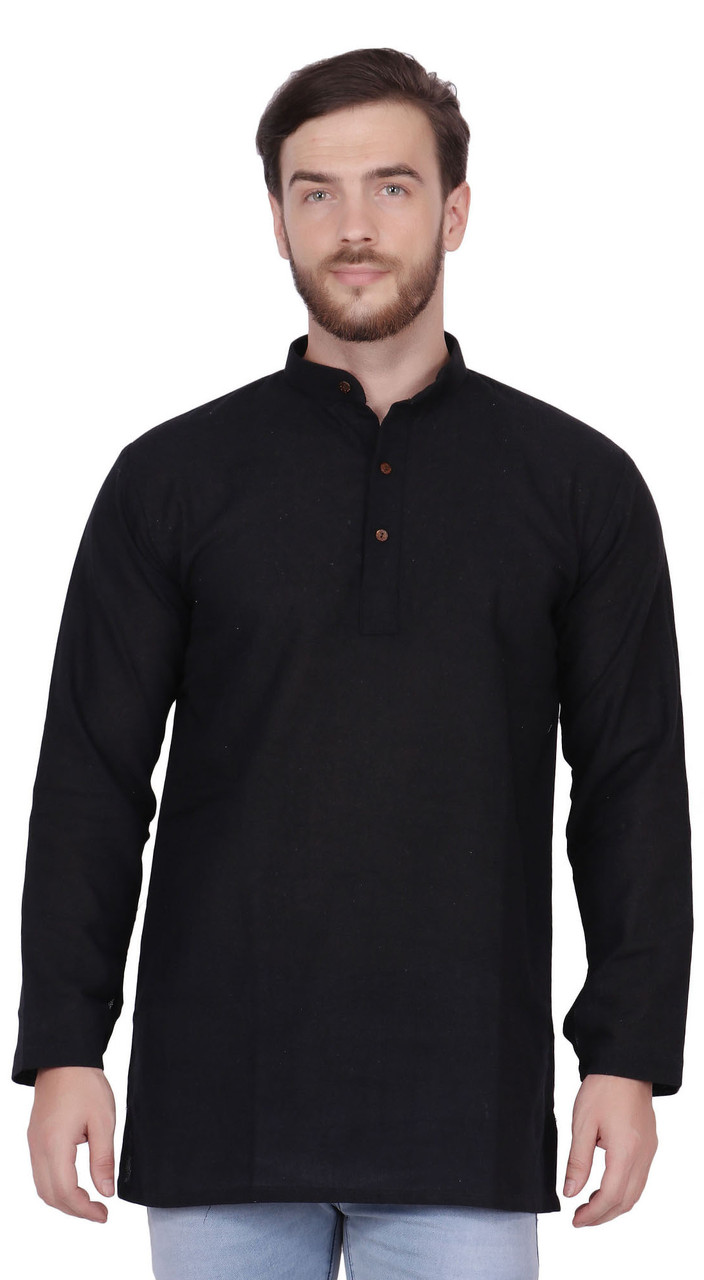 Men's Indian Kurta Tunic : Handmade khadi cotton | In-Sattva