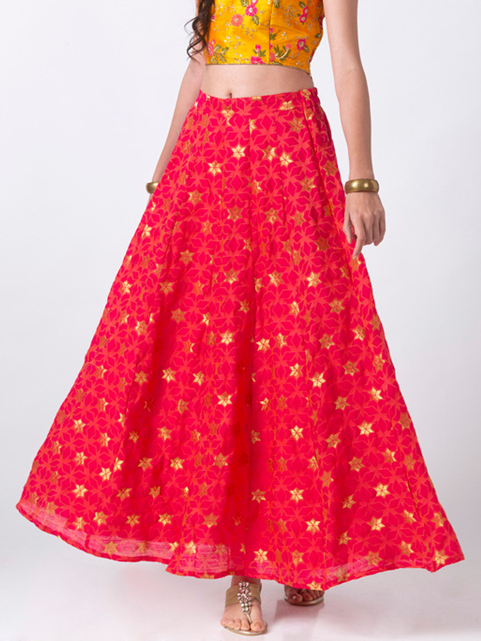 Buy Navy Blue and Golden Imported Indo Western Crop Top Lehenga