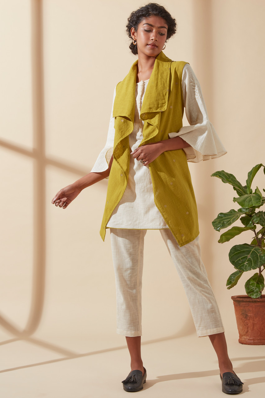 Women's Bohemian Classics Gold Waterfall Vest Jacket In-Sattva