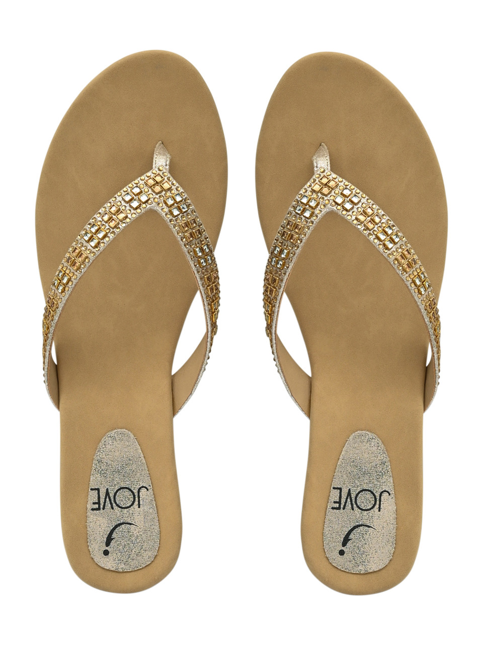 Jove Women's Wedge FlipFlop Gold InSattva