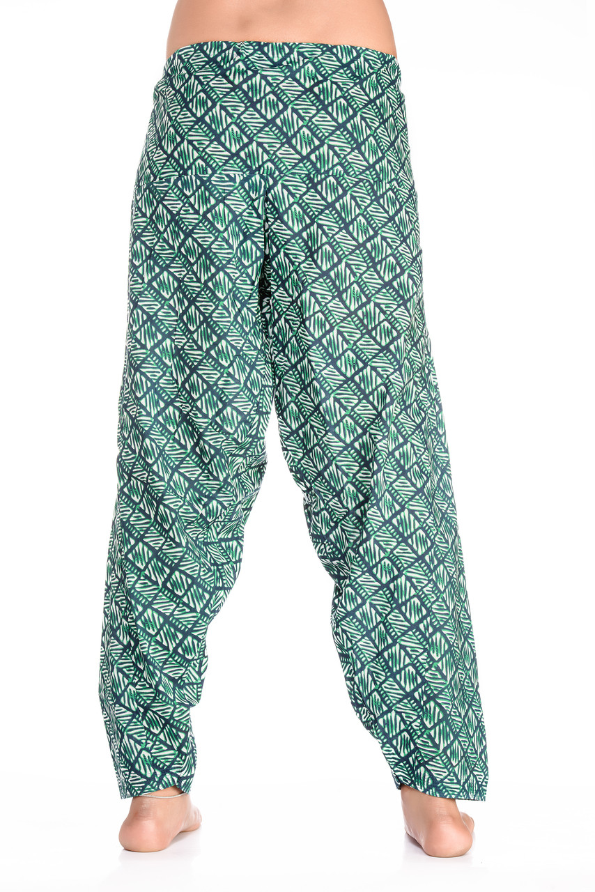In-Sattva Women's Indian Diamonds with Lines Print Harem Pants - In-Sattva