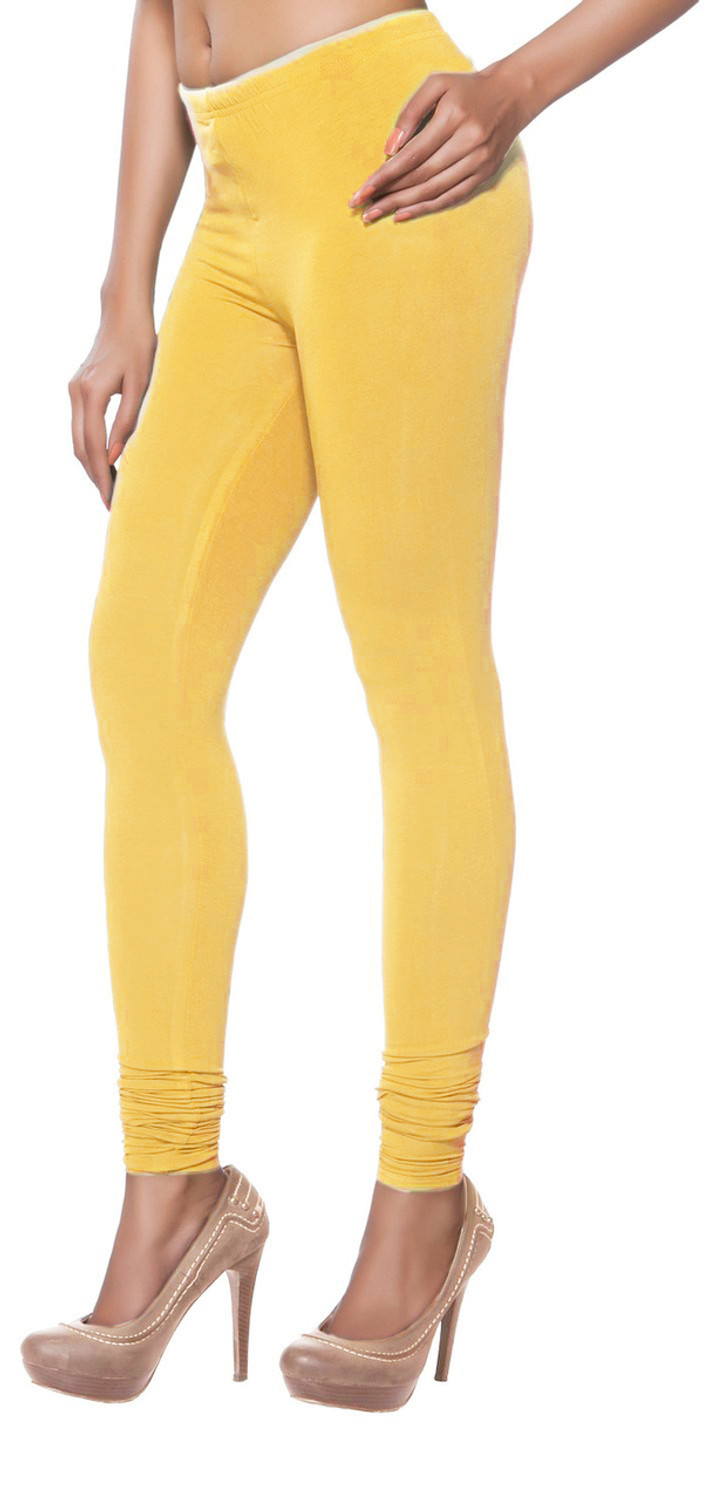 Vami Women's Cotton Stretchable Ankle Leggings - Empire Yellow – BONJOUR