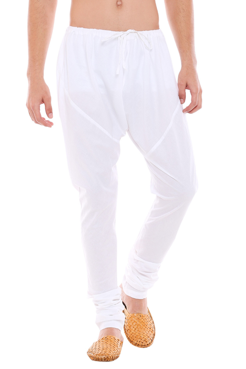 Buy GO COLORS Women White Solid 100% Cotton Pants Online at Best