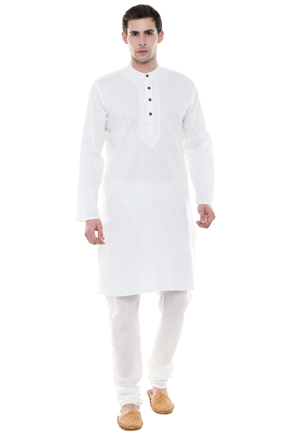 Buy White Kurta Cotton Chikankari Embroidered Work Short And Pant Set For  Men by Arihant Rai Sinha Online at Aza Fashions.