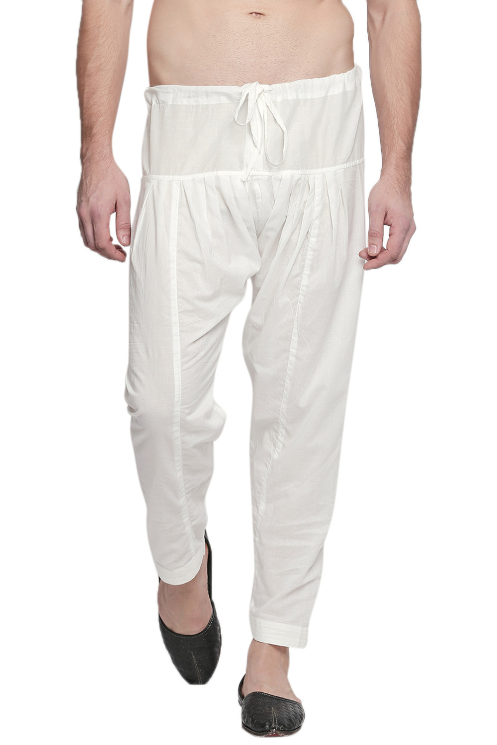 Men's Indian Style Pants: White Traditional Indian Baggy Pants