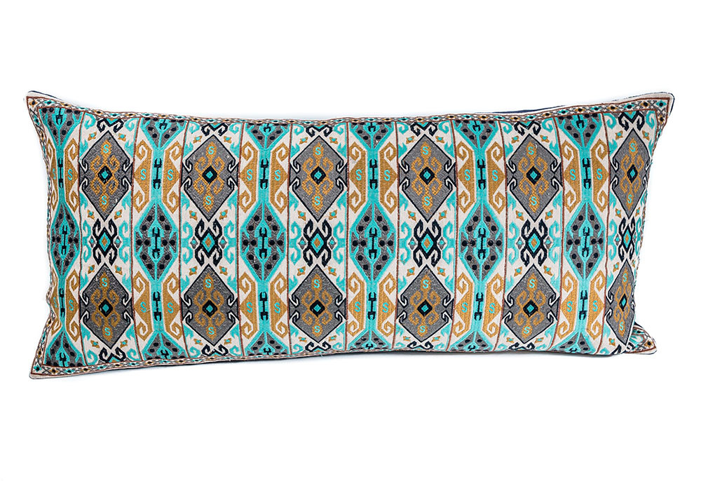 In-Sattva Home Geometric and Ancient Art Hand-Embellished Cotton